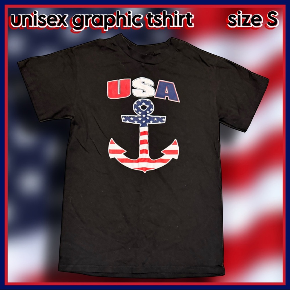 USA black short sleeve graphic TSHIRT  size S